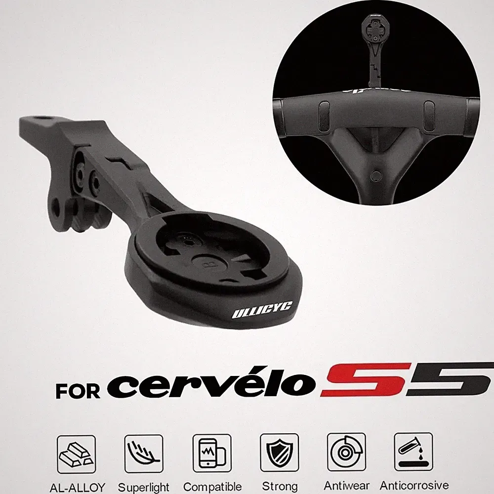 Bike Computer Mount for Cervelo S5 Integrated Aero Bar Compatible with Gopro/GPS