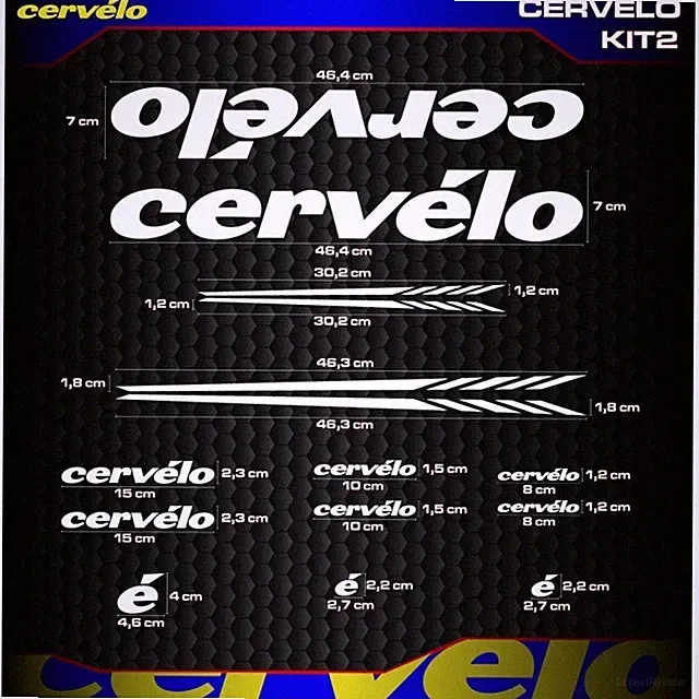 Cervelo Bike Frame Decal Kit – MTB Vinyl Stickers Set (Multiple Sizes) v2