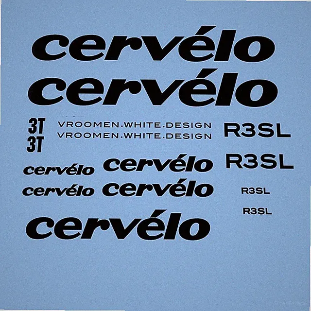 Cervelo R3SL Type 1 Bicycle Decals, Transfers, Stickers: Black n.11