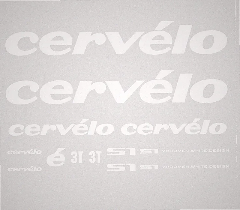 Cervelo S1 Bicycle Decals, Stickers: White n.2