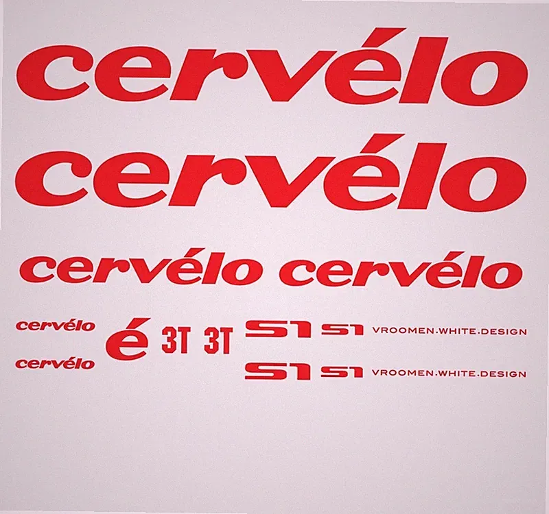 Cervelo S1 Bicycle Decals, Transfers, Stickers: Red n.3