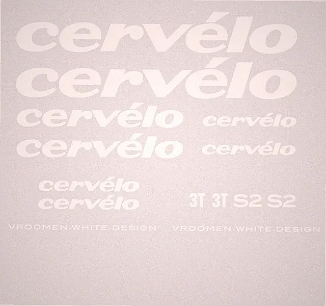 Cervelo S2 Bicycle Decals, Transfers, Stickers: White n.5