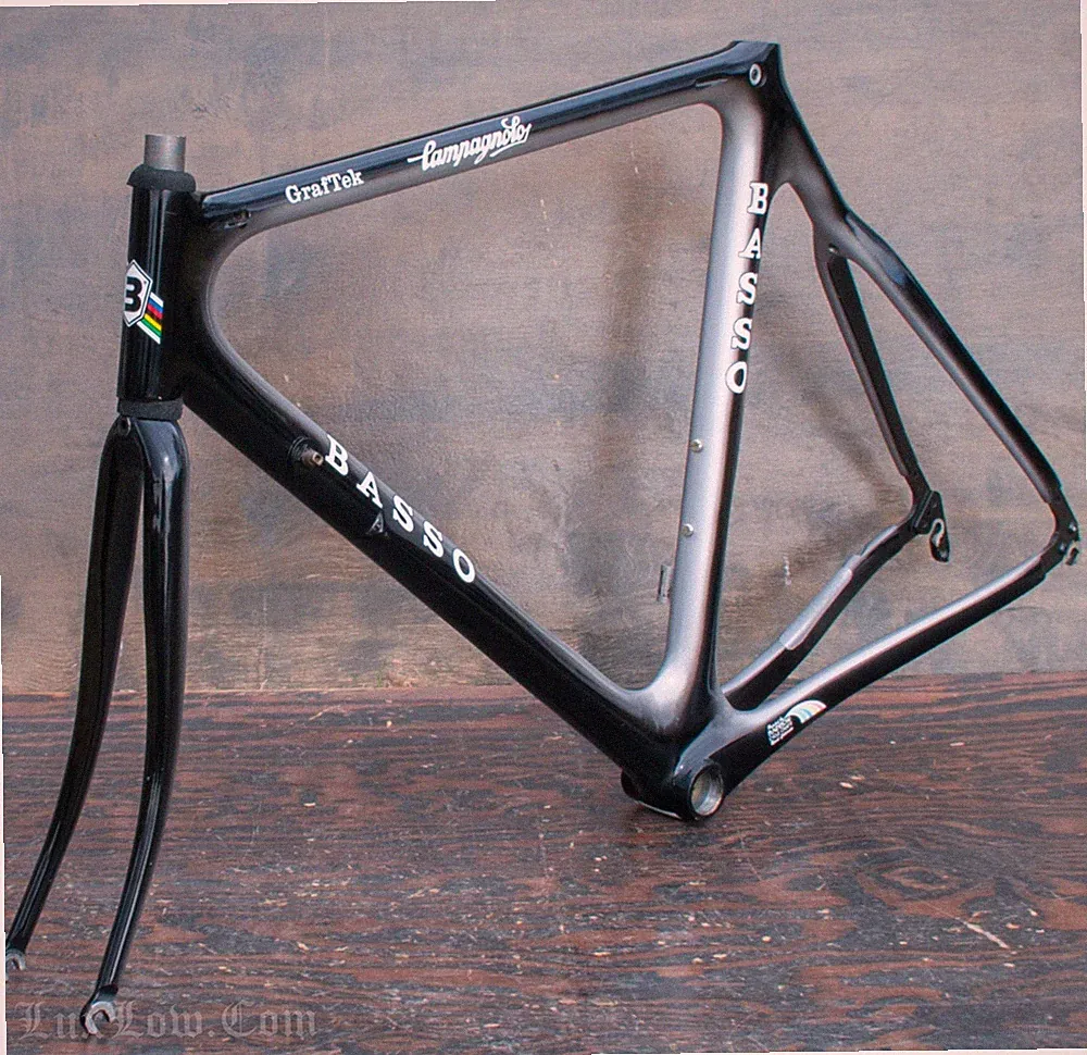 Vintage Basso Graftek Road Bike FRAME FORK Early Carbon Fiber Bicycle Campagnolo